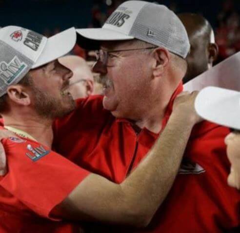 Spencer Reid father Andy Reid and brother Britt Reid in the field.